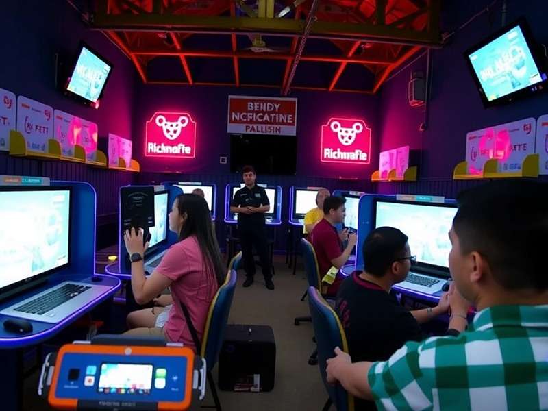Rickshaw Hero India Tournament Event showing players competing in a gaming cafe