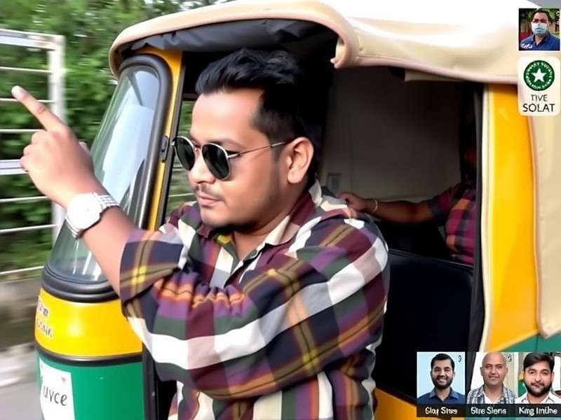 Popular Indian Streamer playing Rickshaw Hero India during a live stream